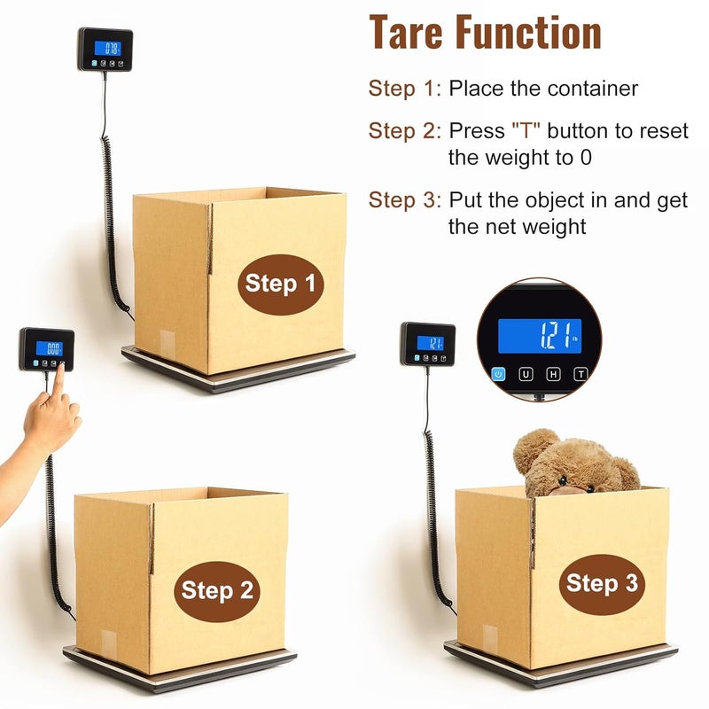 Miseyo 660lbs Digital Shipping Scale - 0.7oz High Accurate Stainless Steel Postal Scale for Packages, Luggage, Small Business, Warehouse, Battery & Charging Cable Included - Image 5